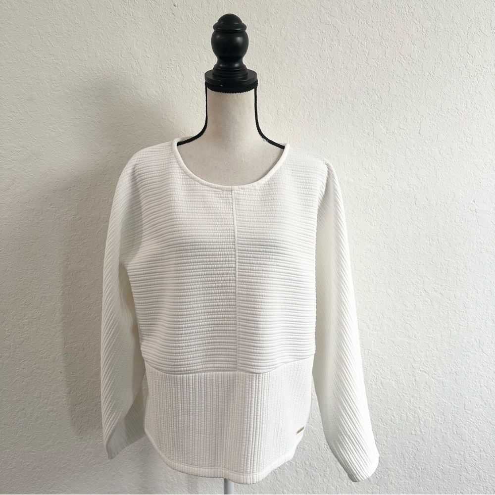 MARC NEW YORK White Pullover Dolman Sleeve Sweater XL Scoop Neck Business Casual